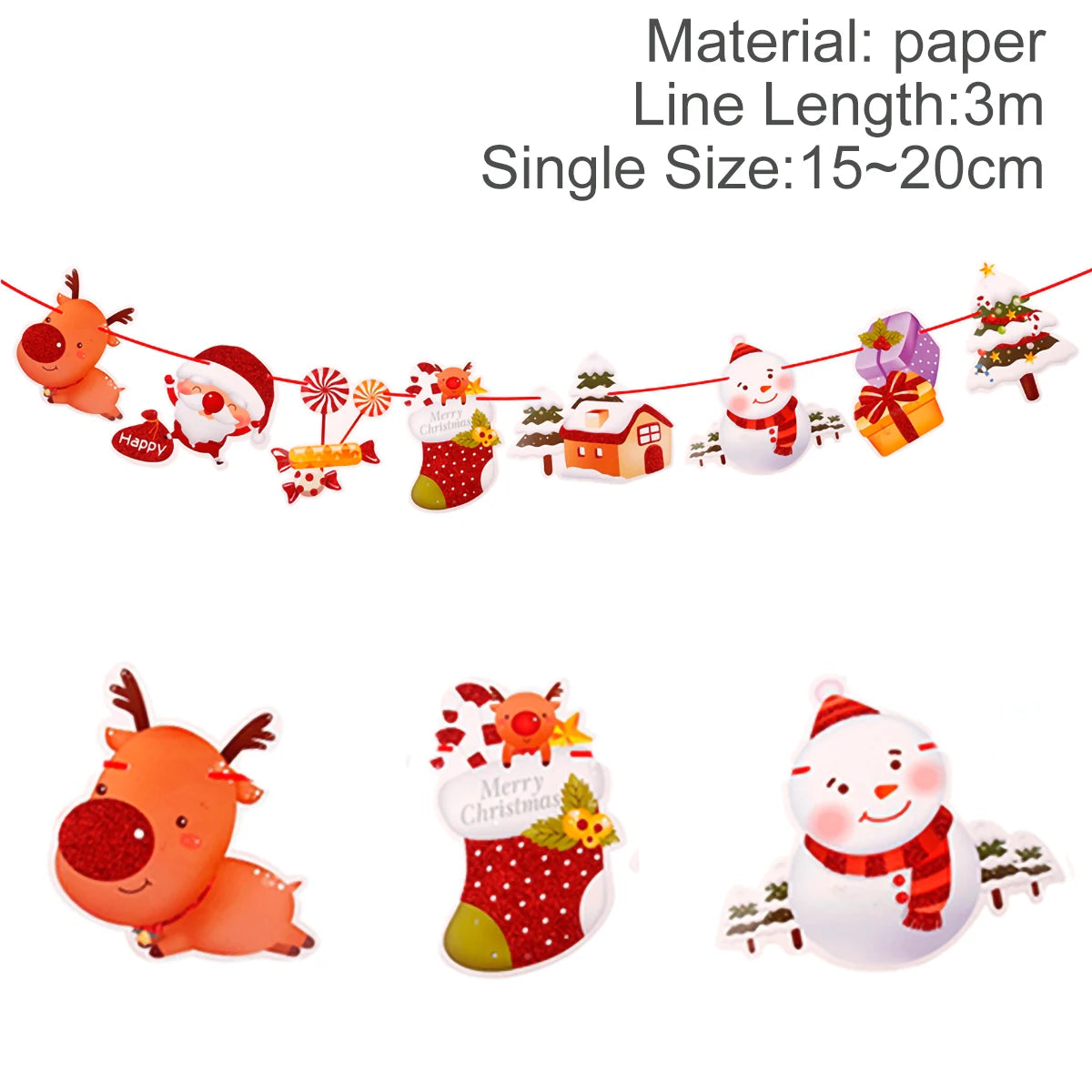 Christmas Banner Garland – Merry Christmas Decoration for Home, Navidad & Noel Décor 2025/2026
