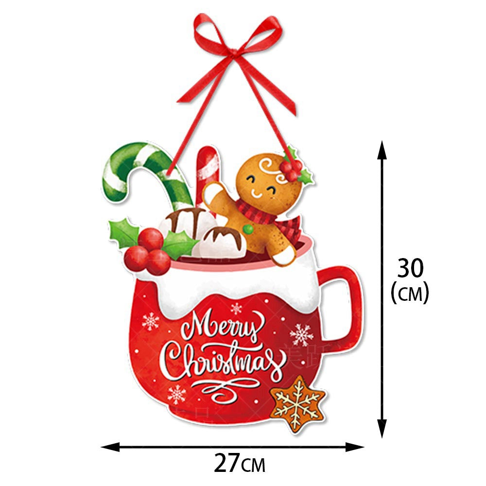 Christmas Door Hanger & Tree Ornaments – Santa, Snowman & Elk Pendants for Holiday Décor 2025