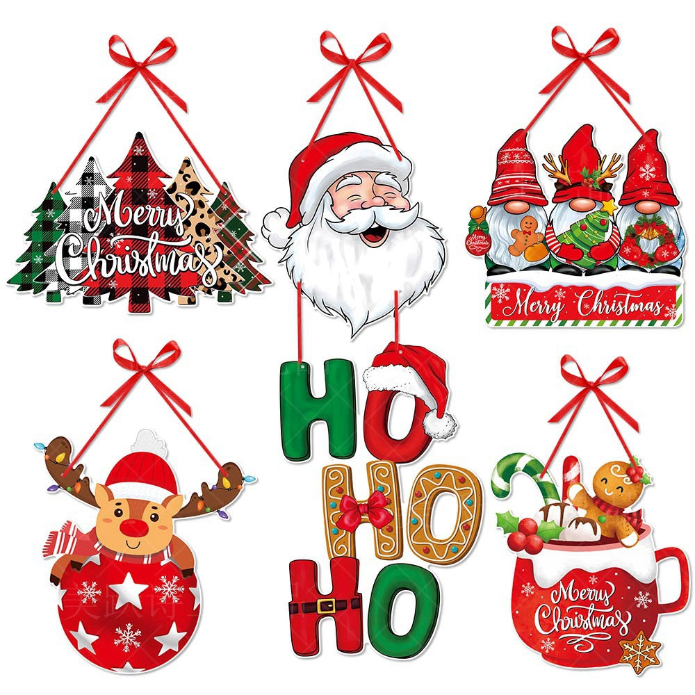Christmas Door Hanger & Tree Ornaments – Santa, Snowman & Elk Pendants for Holiday Décor 2025