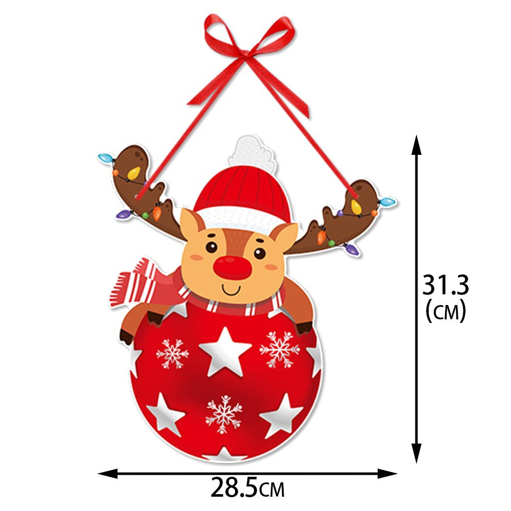 Christmas Door Hanger & Tree Ornaments – Santa, Snowman & Elk Pendants for Holiday Décor 2025