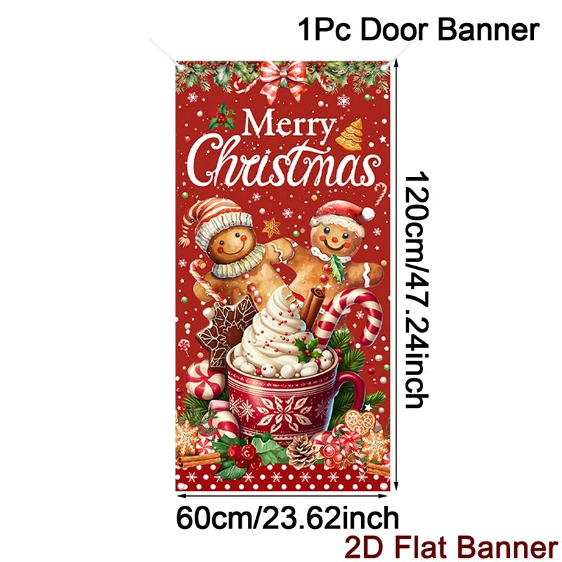 Christmas Door Banner – Merry Christmas Hanging Wall & Door Decoration for Home 2025/2026