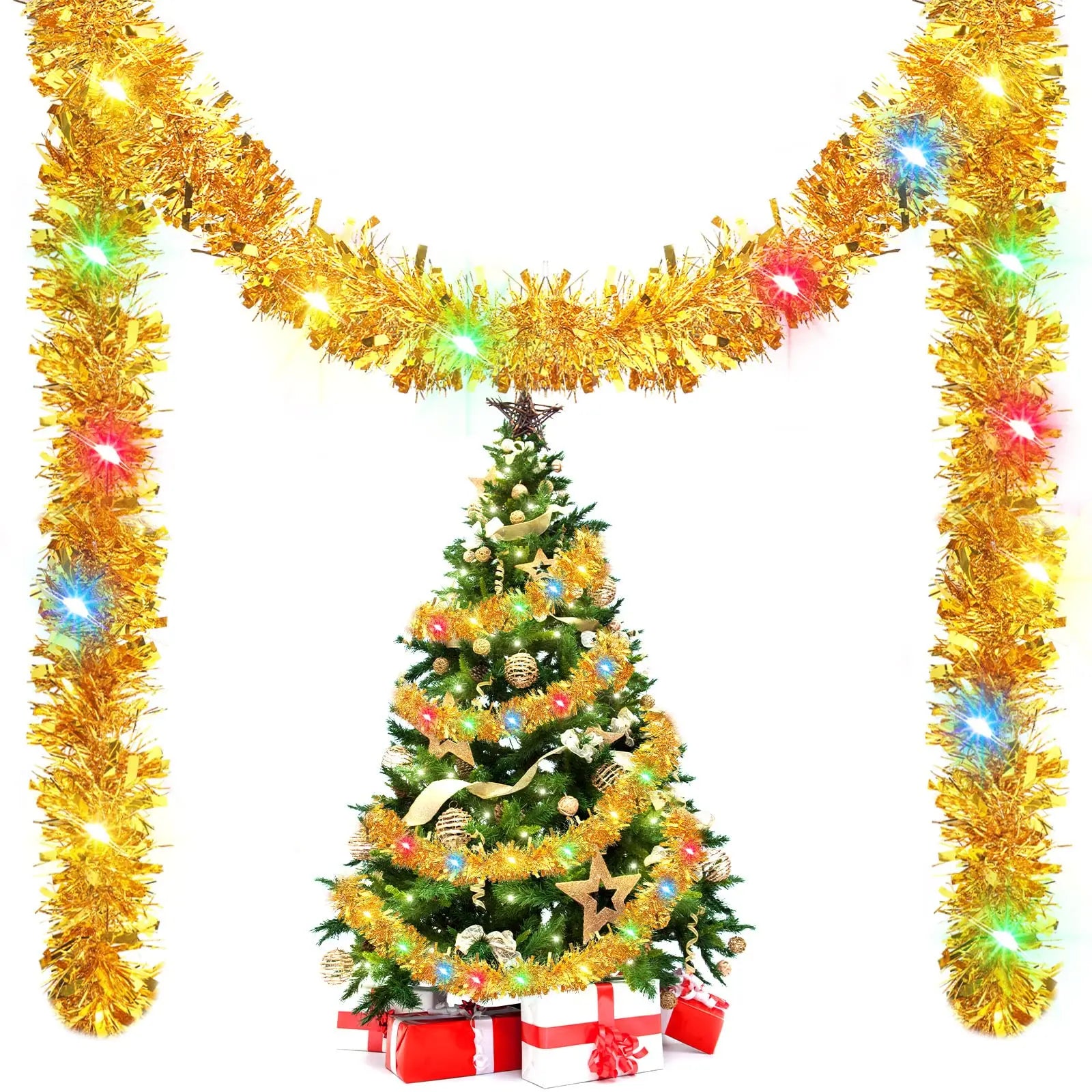 Christmas Tinsel Garland – 5M Indoor & Outdoor Décor
