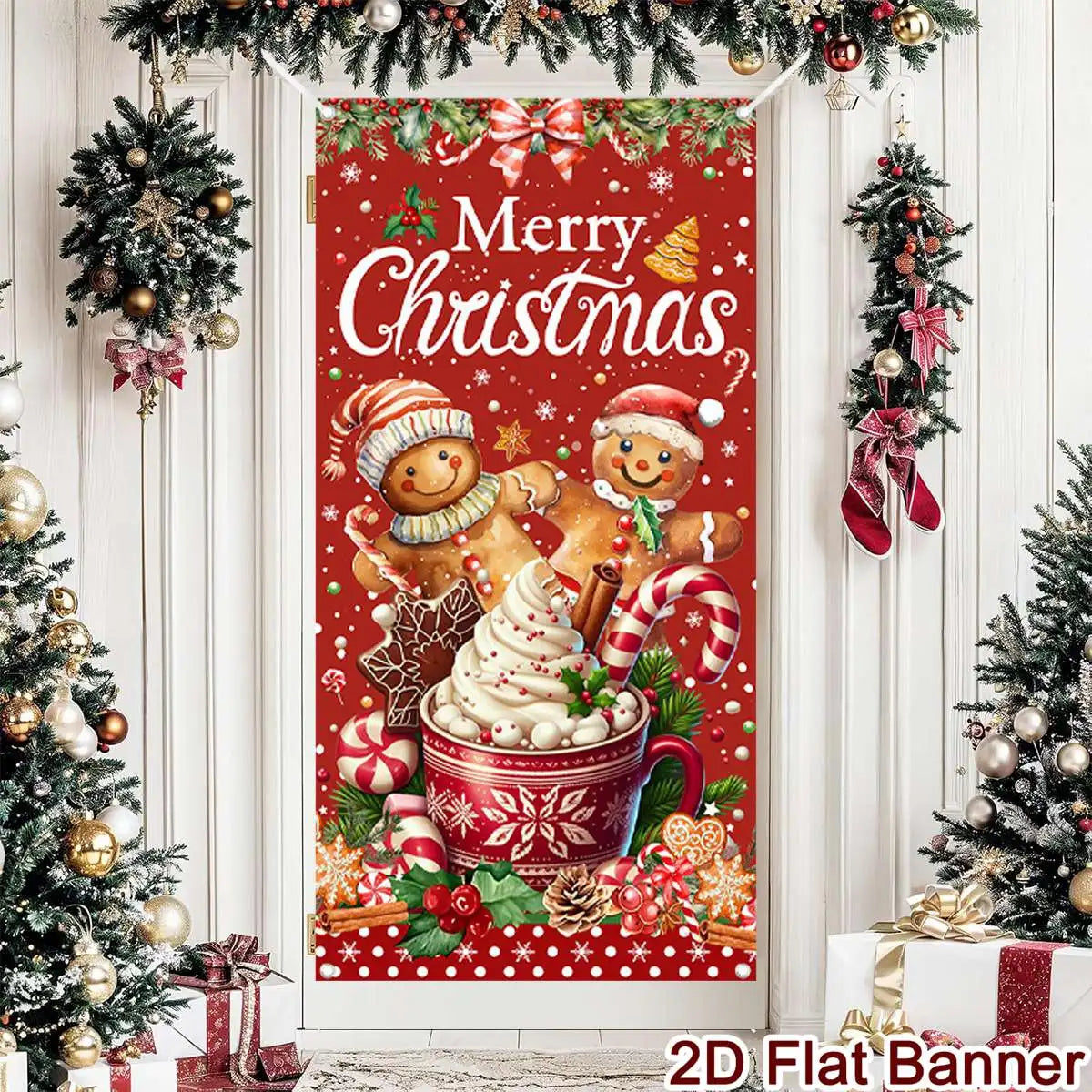 Christmas Door Banner – Merry Christmas Hanging Wall & Door Decoration for Home 2025/2026