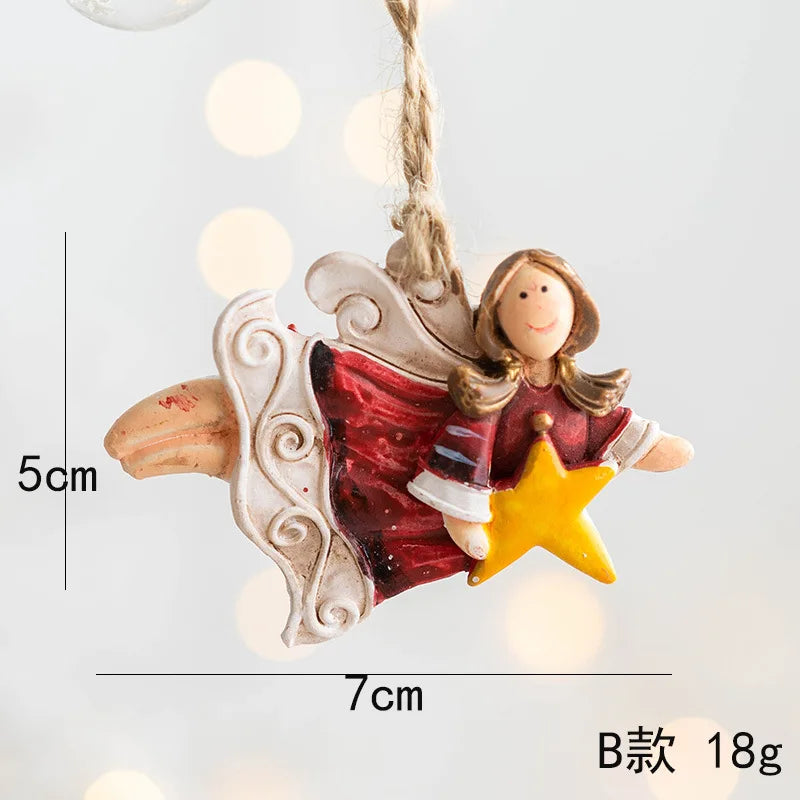 Resin Christmas Ornaments – Santa, Angel & Snowman Pendants for Tree & Holiday Décor 2025