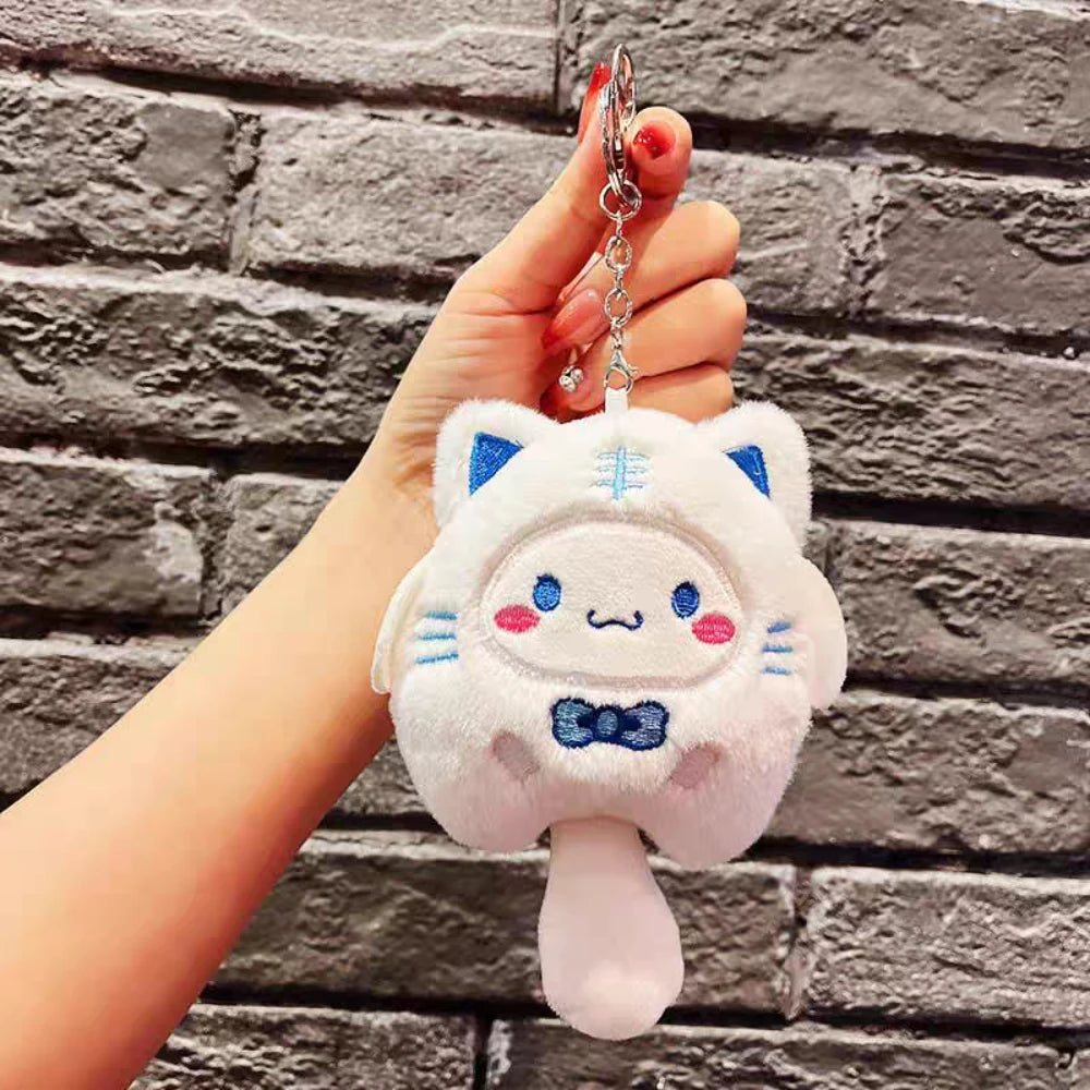 Hello Kitty Kuromi PomPomPurin Doll Backpack Charm – Anime Kawaii Keychain for Girls, Cinnamoroll & Melody Cute Gift