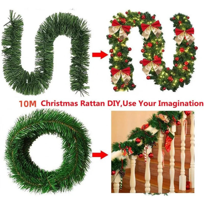 Artificial Pine Christmas Garland – Greenery Holiday Decoration for Indoor & Outdoor, Fireplaces & Parties