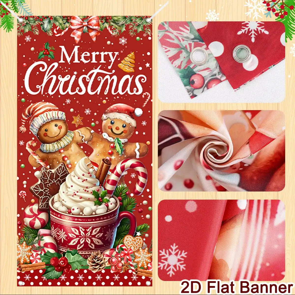 Christmas Door Banner – Merry Christmas Hanging Wall & Door Decoration for Home 2025/2026