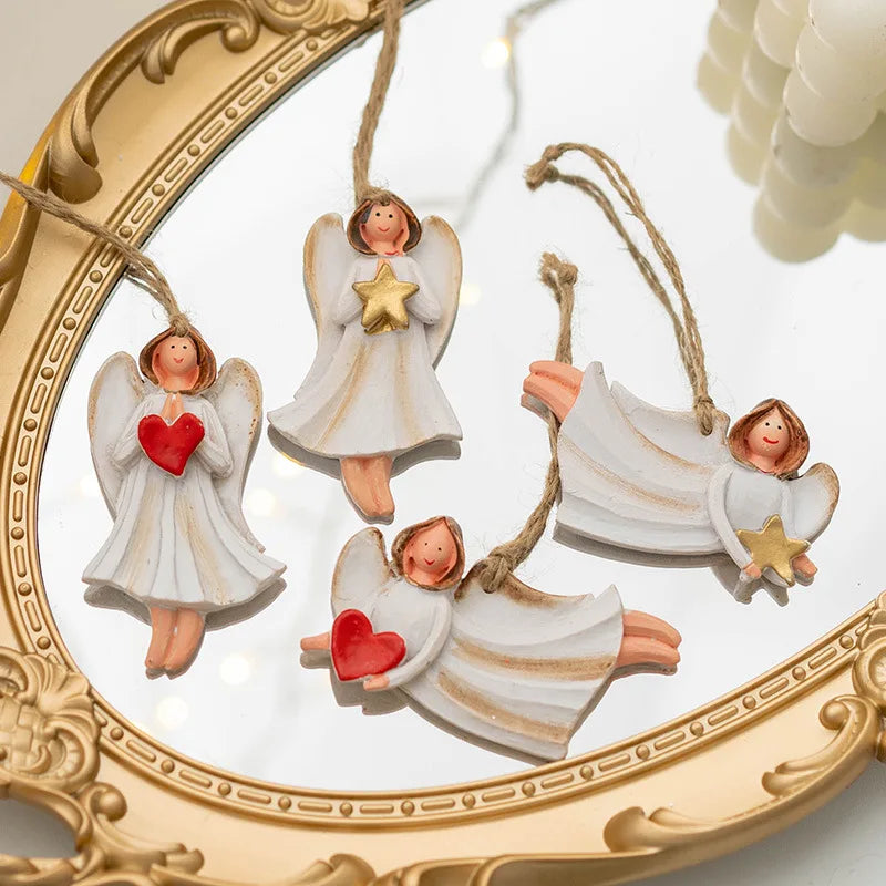Resin Christmas Ornaments – Santa, Angel & Snowman Pendants for Tree & Holiday Décor 2025