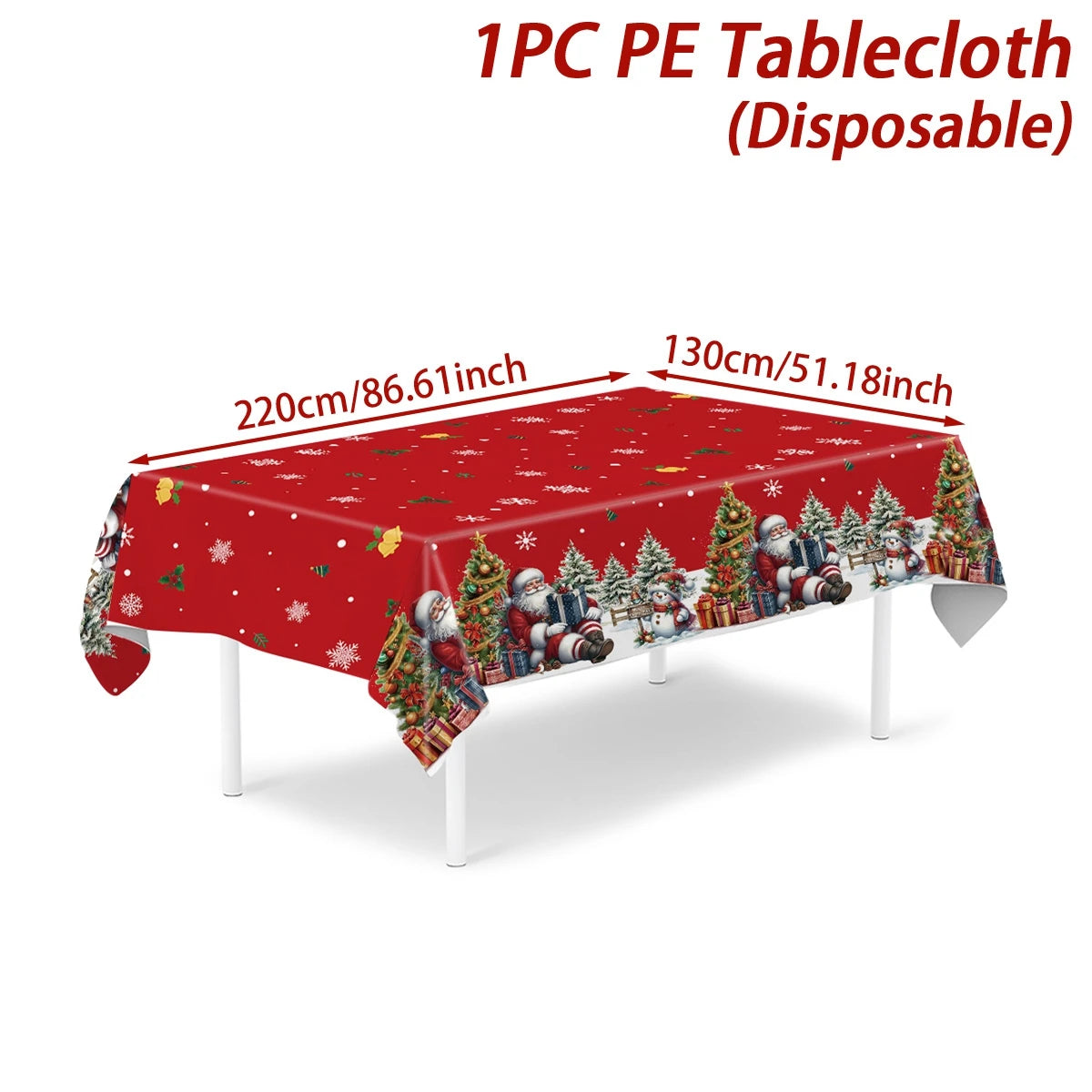 Christmas Snowflake Plastic Tablecloth – Merry Christmas 2025, Navidad & Natal Holiday Table Décor for Xmas & New Year 2026