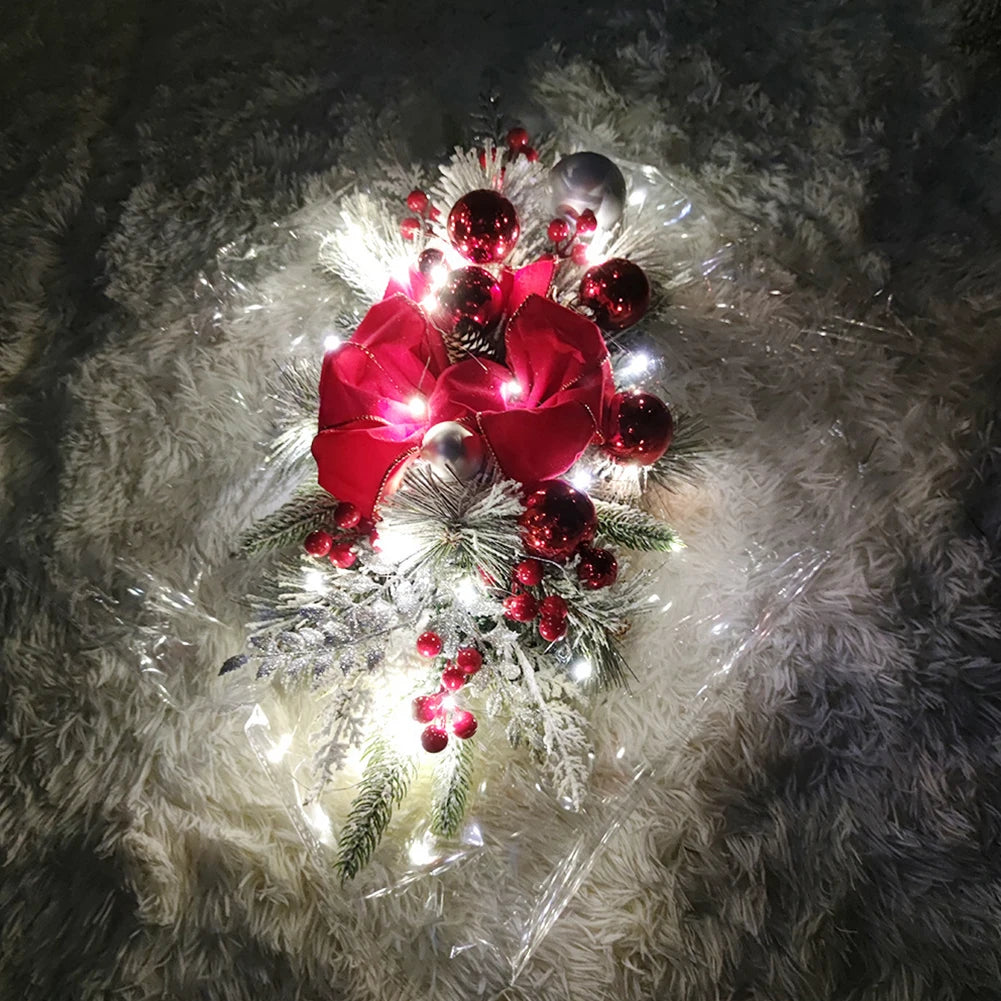 Christmas Staircase Decoration Wreath – DIY Indoor/Outdoor Garland with LED Lights for Holiday Parties