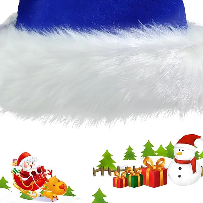 Christmas Santa Hats for Adults – Men & Women Holiday Hats in Red, Green, Blue, Pink, Purple, Black & White
