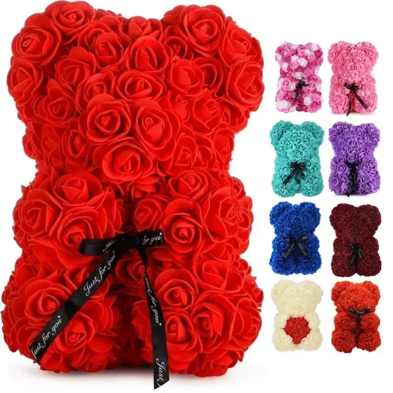 2025 Artificial Flower Eternal Rose Teddy Bear – Gift for Mom, Mother’s Day, Birthday, Valentine’s Day & Anniversary Decoration