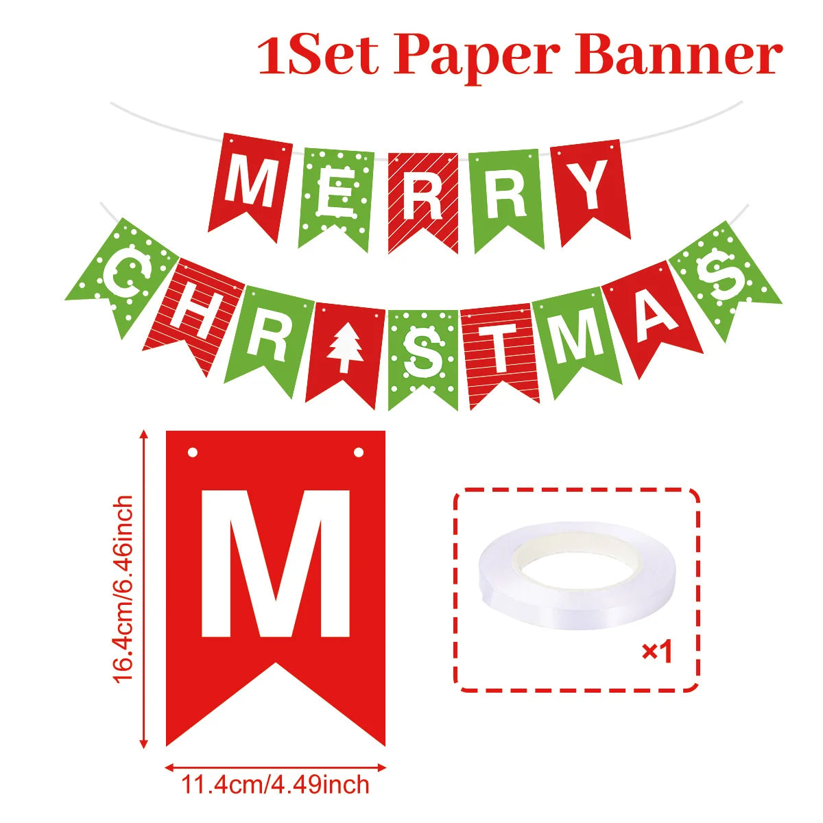 Christmas Banner Garland – Merry Christmas Decoration for Home, Navidad & Noel Décor 2025/2026