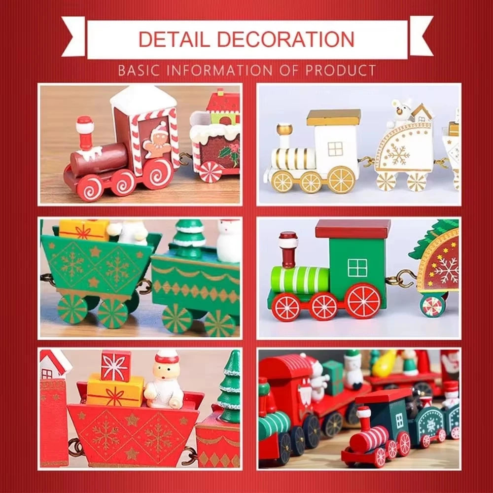 Christmas Train Decorations – Wooden Merry Christmas Ornament for Home & Holiday Décor 2024/2025