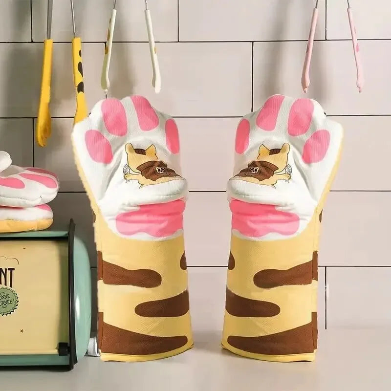 Cat Paw Oven Gloves – Heat Resistant Baking Mitts