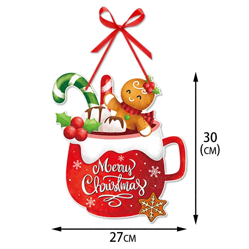 Christmas Door Hanger & Tree Ornaments – Santa, Snowman & Elk Pendants for Holiday Décor 2025