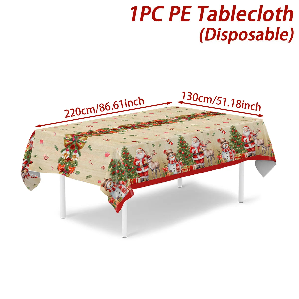 Christmas Snowflake Plastic Tablecloth – Merry Christmas 2025, Navidad & Natal Holiday Table Décor for Xmas & New Year 2026