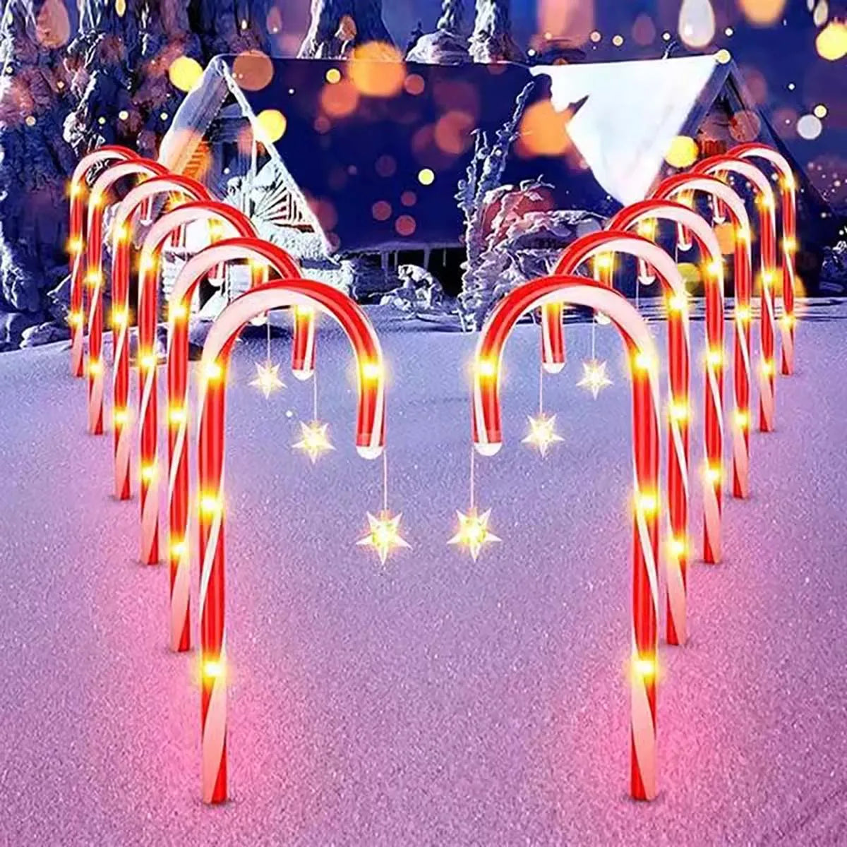8PCS Solar-Powered Garden Cane Lights – 8-Function Waterproof Decorative Christmas Candy Lights for Outdoor Yard & Holiday Décor