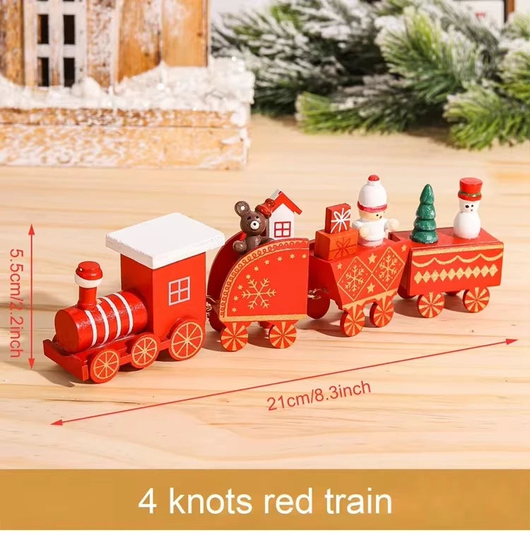Christmas Train Decorations – Wooden Merry Christmas Ornament for Home & Holiday Décor 2024/2025