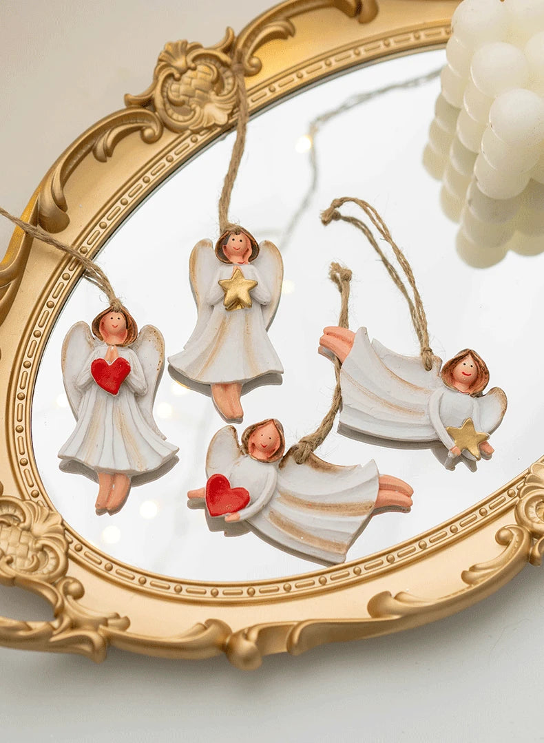 Resin Christmas Ornaments – Santa, Angel & Snowman Pendants for Tree & Holiday Décor 2025
