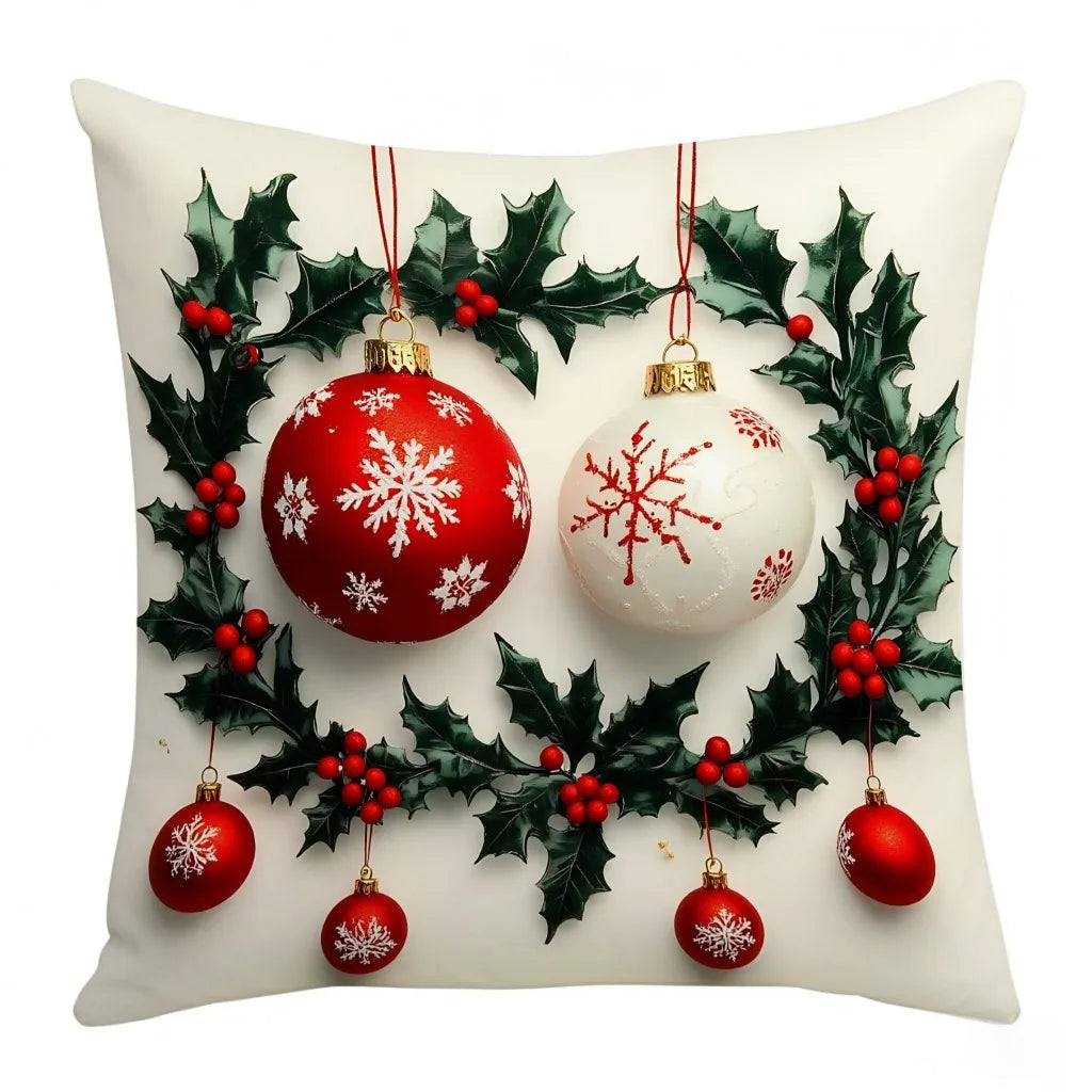 45x45cm Linen Plush Cartoon Snowman Pillowcase – Santa Claus Xmas Throw Pillow Cover, Merry Christmas 2025 & Happy New Year 2026 Décor