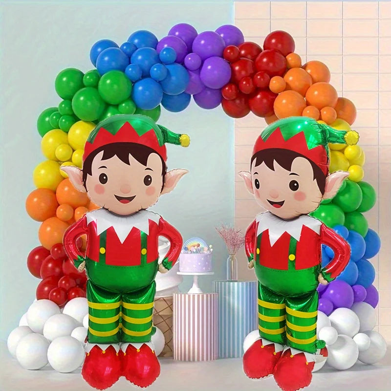 1/2PCS 61-Inch Standing Christmas Elf Balloons – Indoor & Outdoor Holiday Party Decoration, Christmas Supplies