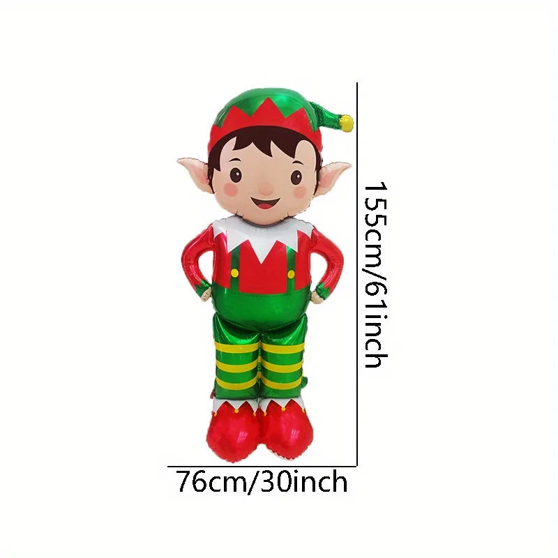 1/2PCS 61-Inch Standing Christmas Elf Balloons – Indoor & Outdoor Holiday Party Decoration, Christmas Supplies