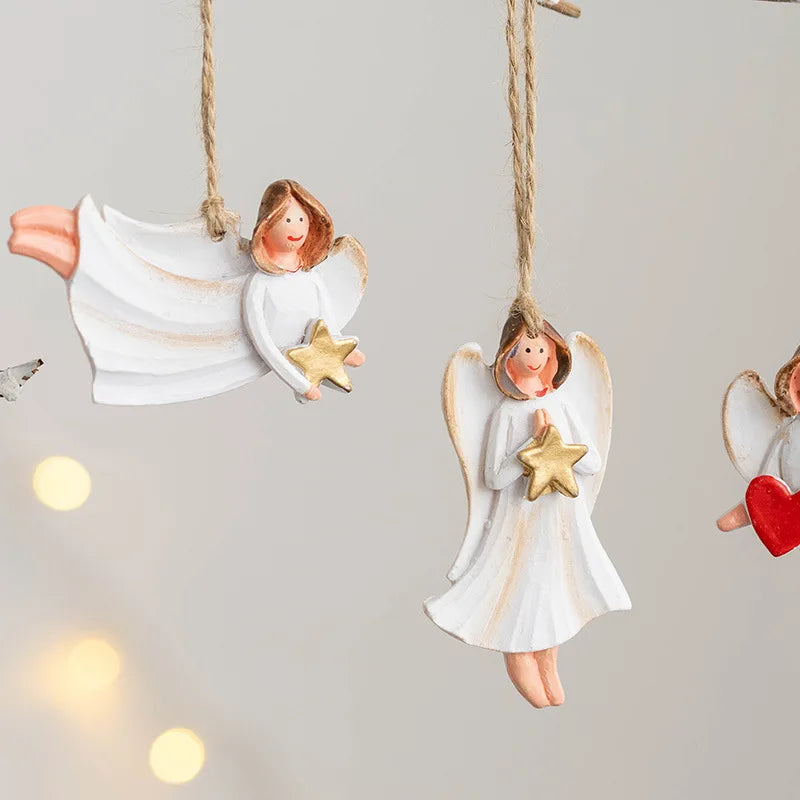 Resin Christmas Ornaments – Santa, Angel & Snowman Pendants for Tree & Holiday Décor 2025