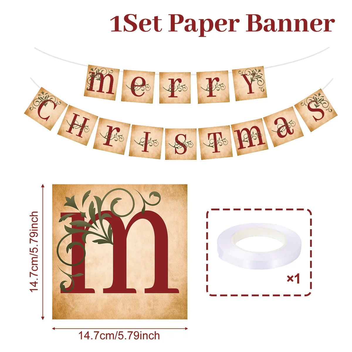 Christmas Banner Garland – Merry Christmas Decoration for Home, Navidad & Noel Décor 2025/2026