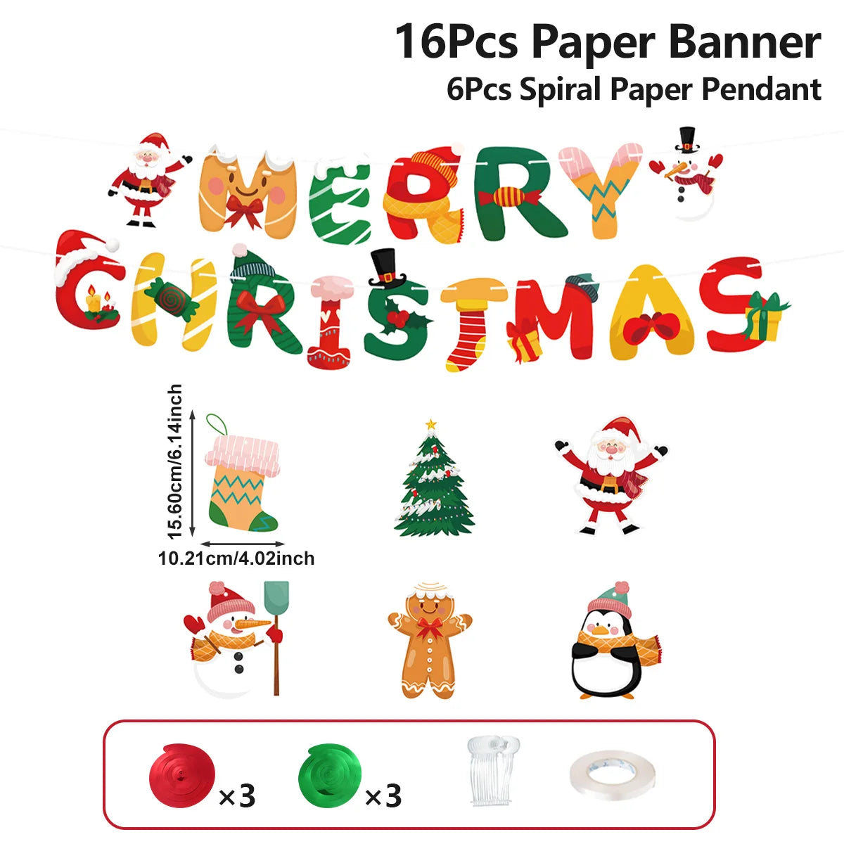 Christmas Banner Garland – Merry Christmas Decoration for Home, Navidad & Noel Décor 2025/2026