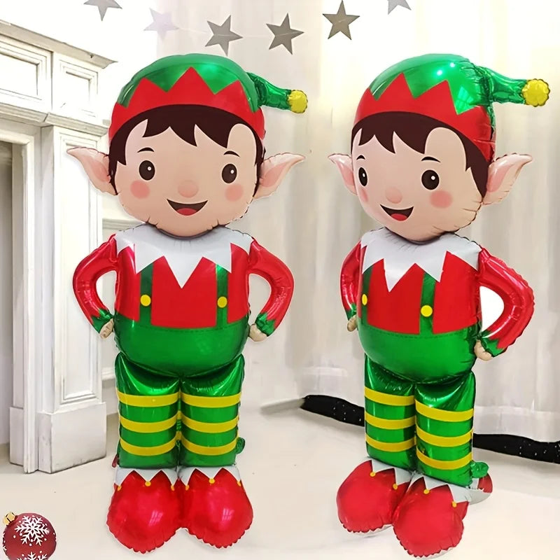 1/2PCS 61-Inch Standing Christmas Elf Balloons – Indoor & Outdoor Holiday Party Decoration, Christmas Supplies