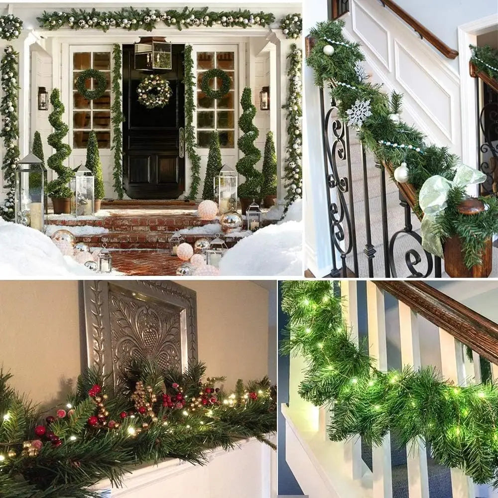 Artificial Pine Christmas Garland – Greenery Holiday Decoration for Indoor & Outdoor, Fireplaces & Parties