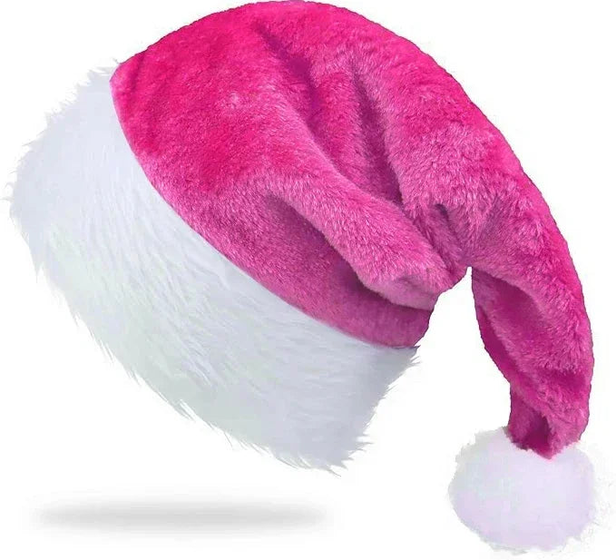 Christmas Santa Hats for Adults – Men & Women Holiday Hats in Red, Green, Blue, Pink, Purple, Black & White