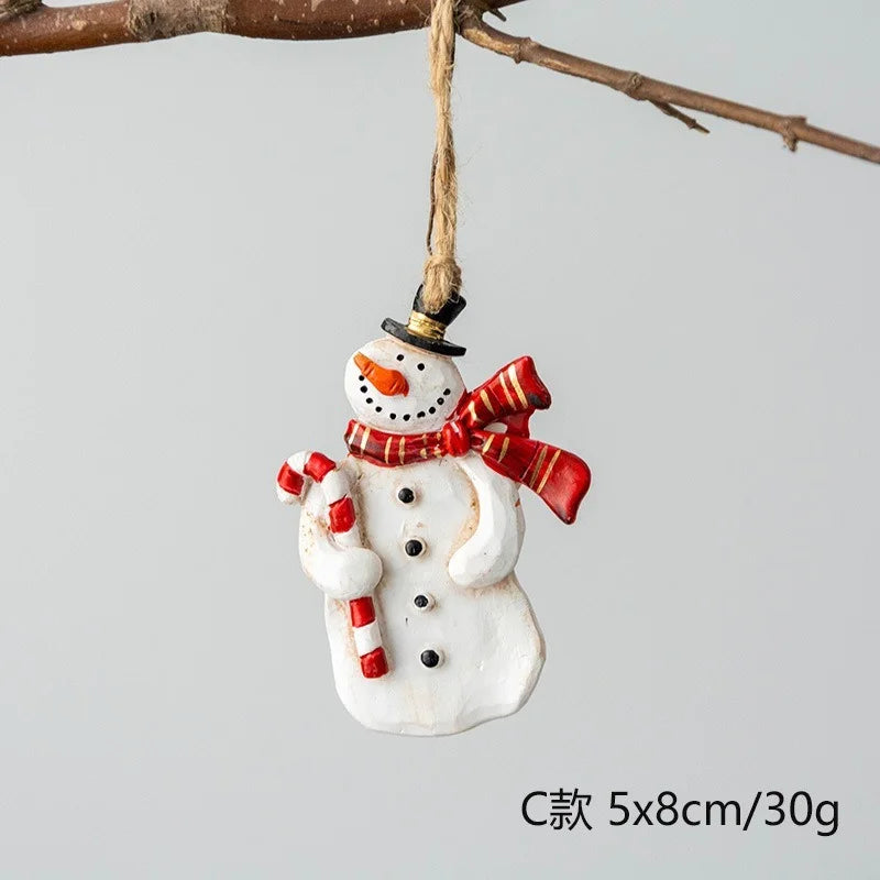 Resin Christmas Ornaments – Santa, Angel & Snowman Pendants for Tree & Holiday Décor 2025