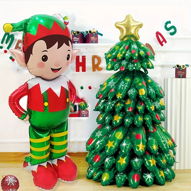 1/2PCS 61-Inch Standing Christmas Elf Balloons – Indoor & Outdoor Holiday Party Decoration, Christmas Supplies