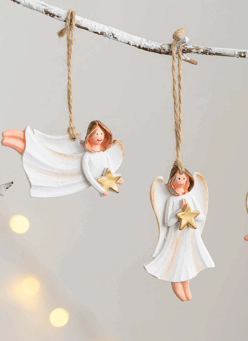 Resin Christmas Ornaments – Santa, Angel & Snowman Pendants for Tree & Holiday Décor 2025