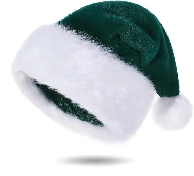 Christmas Santa Hats for Adults – Men & Women Holiday Hats in Red, Green, Blue, Pink, Purple, Black & White