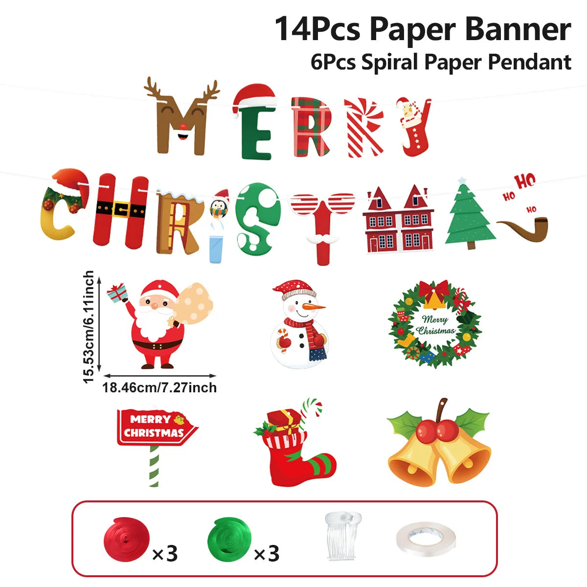 Christmas Banner Garland – Merry Christmas Decoration for Home, Navidad & Noel Décor 2025/2026