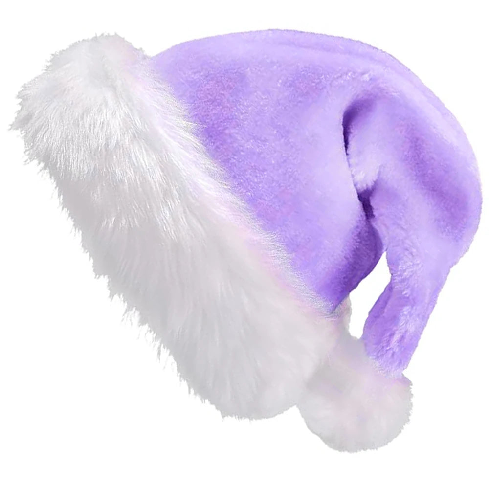 Christmas Santa Hats for Adults – Men & Women Holiday Hats in Red, Green, Blue, Pink, Purple, Black & White