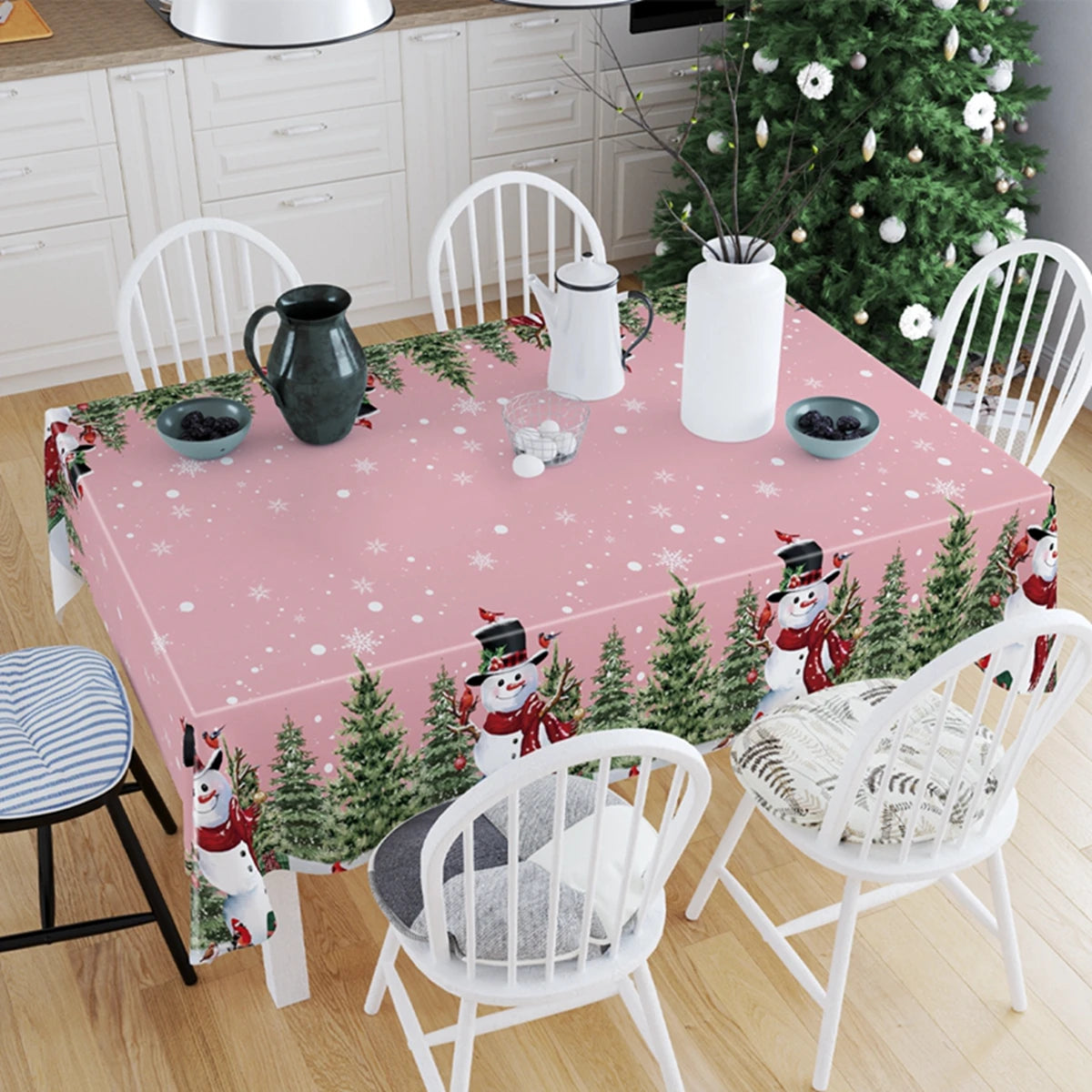 Christmas Snowflake Plastic Tablecloth – Merry Christmas 2025, Navidad & Natal Holiday Table Décor for Xmas & New Year 2026