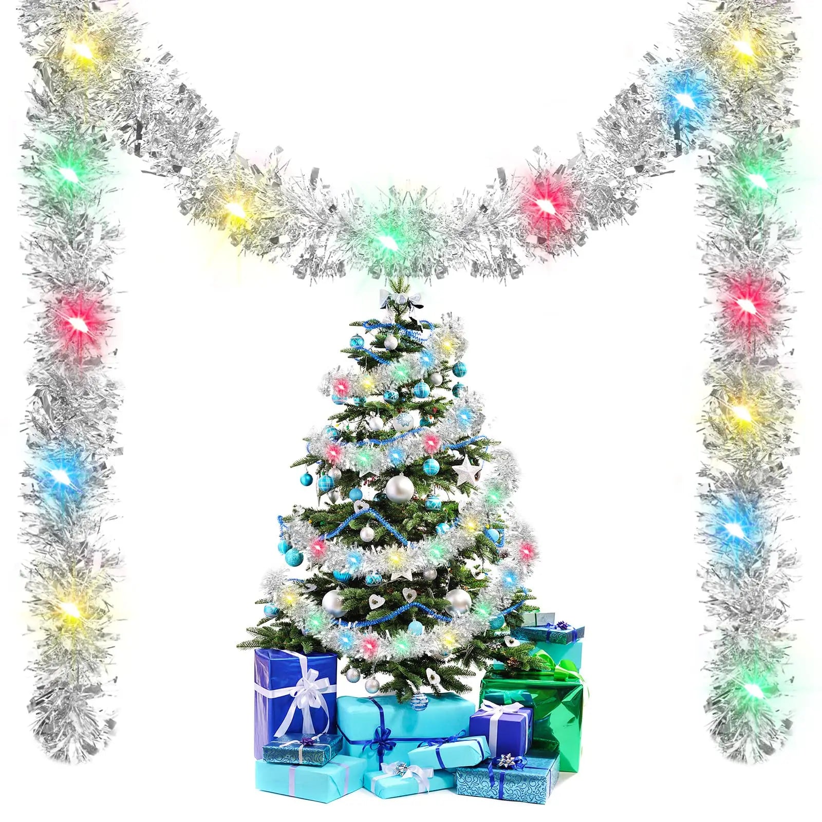 Christmas Tinsel Garland – 5M Indoor & Outdoor Décor