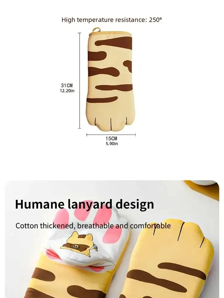 Cat Paw Oven Gloves – Heat Resistant Baking Mitts