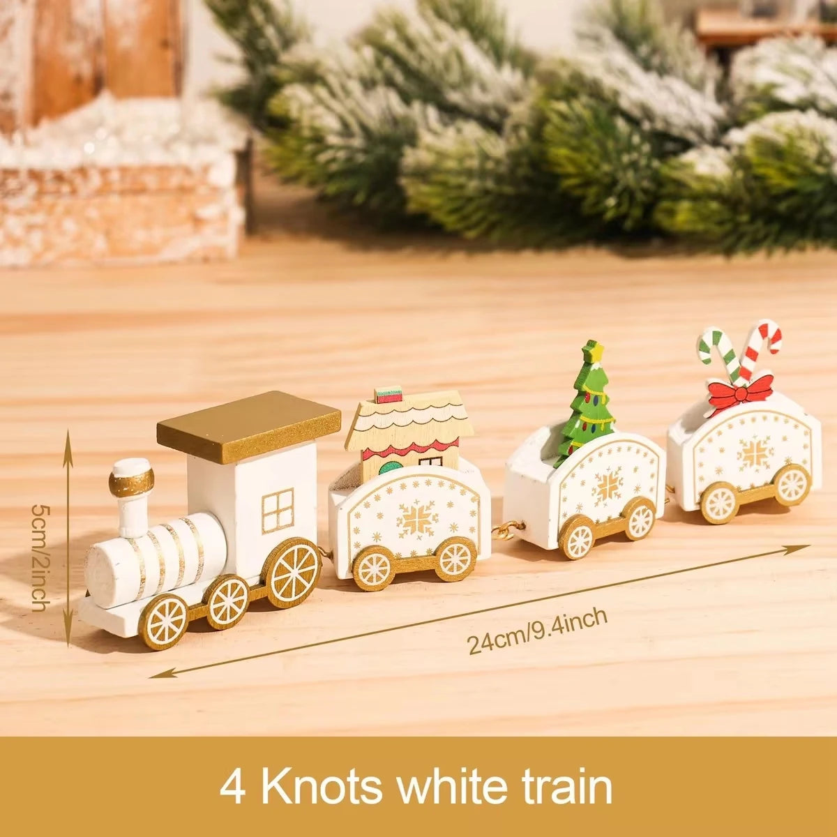 Christmas Train Decorations – Wooden Merry Christmas Ornament for Home & Holiday Décor 2024/2025