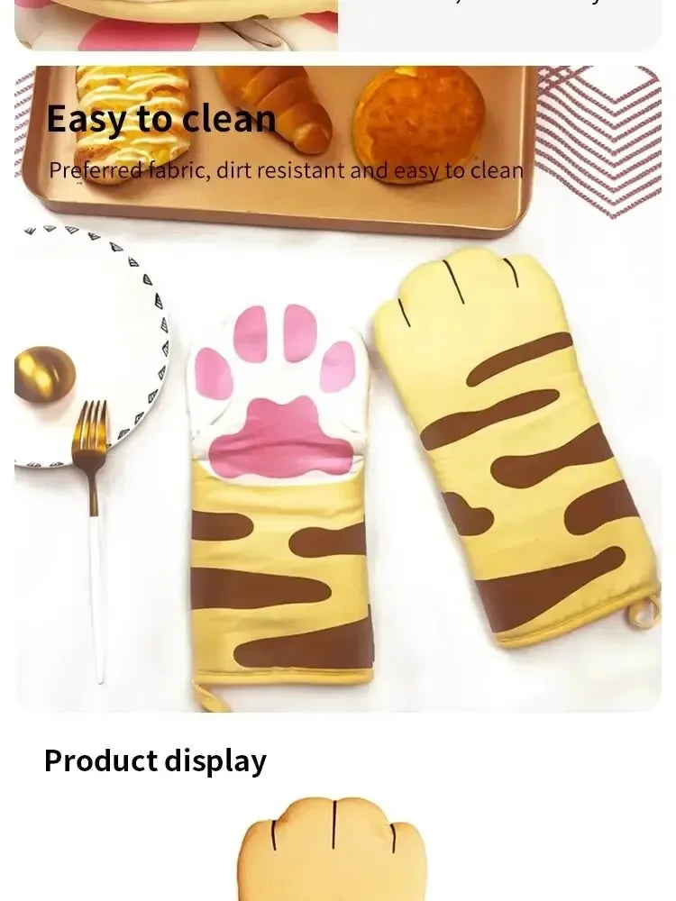 Cat Paw Oven Gloves – Heat Resistant Baking Mitts