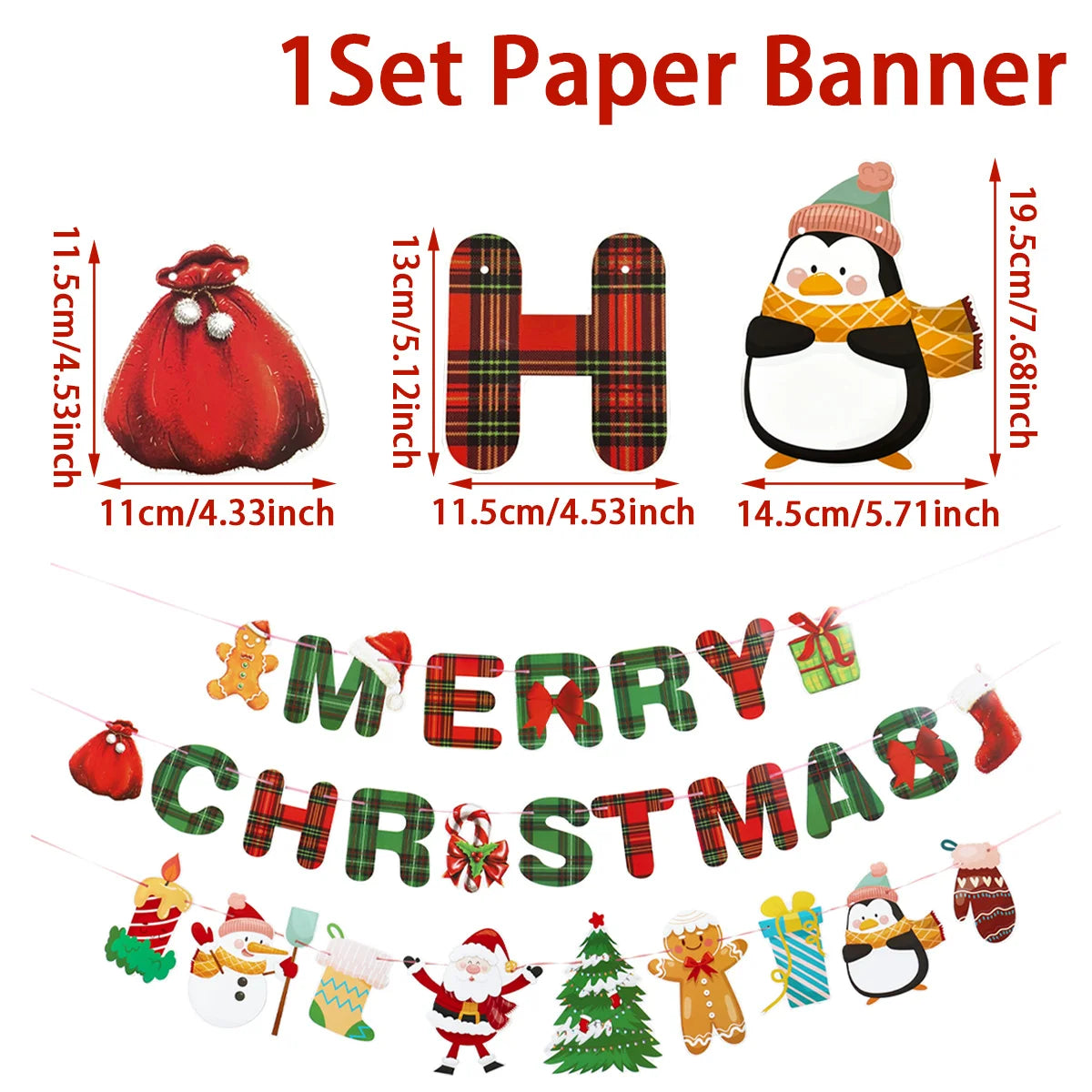 Christmas Banner Garland – Merry Christmas Decoration for Home, Navidad & Noel Décor 2025/2026