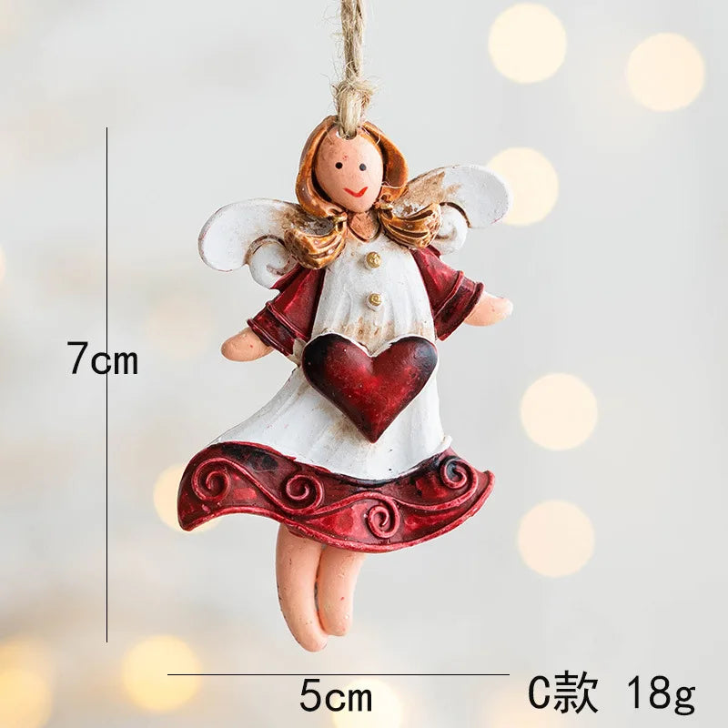 Resin Christmas Ornaments – Santa, Angel & Snowman Pendants for Tree & Holiday Décor 2025