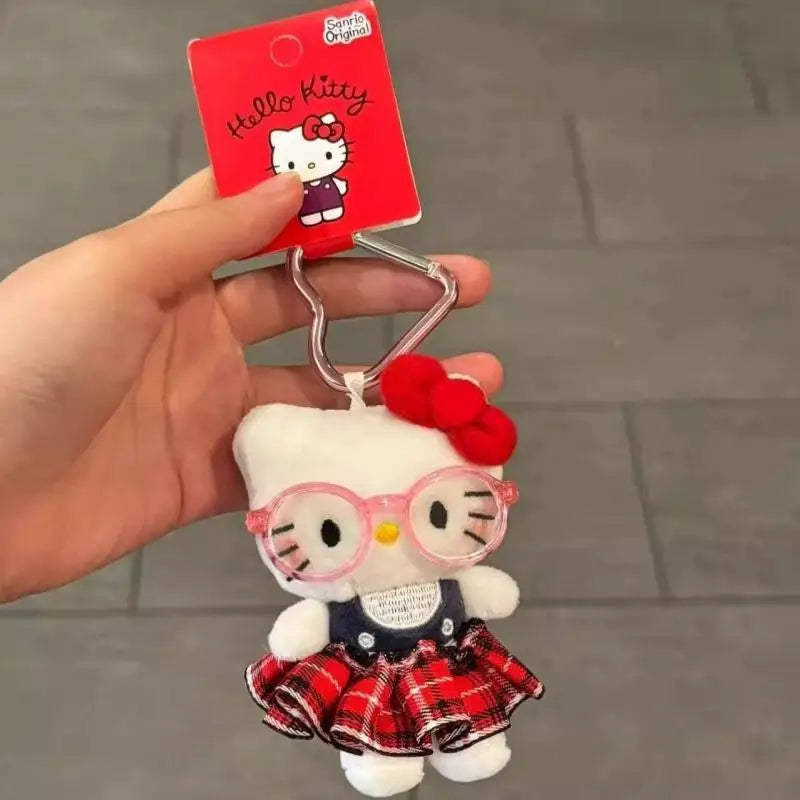Sanrio Kawaii Hello Kitty Pendant Doll – Cute Fashion Sunglasses Keychain & Backpack Accessory, KT Cat Christmas Gift
