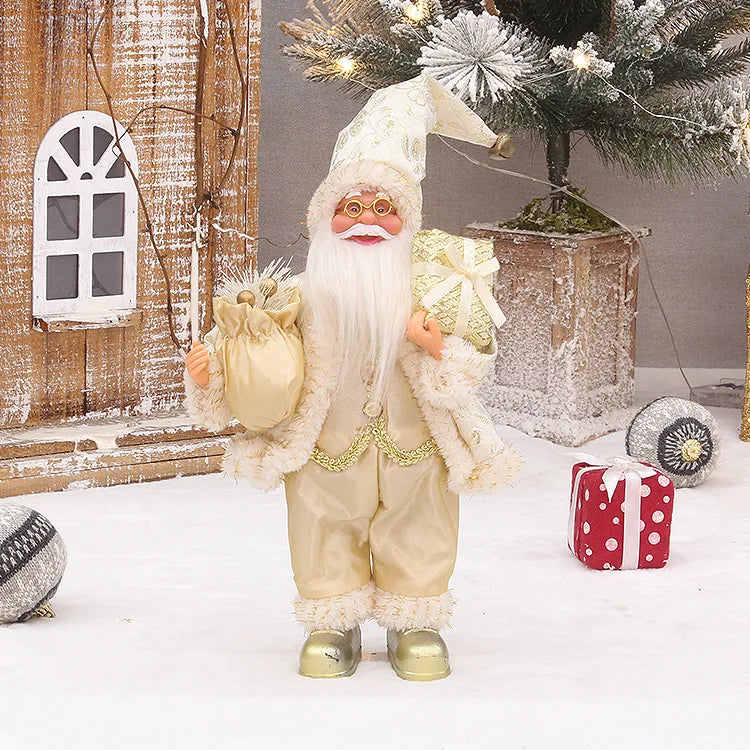 Luxury Santa Christmas Ornaments – 2025/2026 Holiday Dolls with Gift Bag Accents for Tree & Home Décor