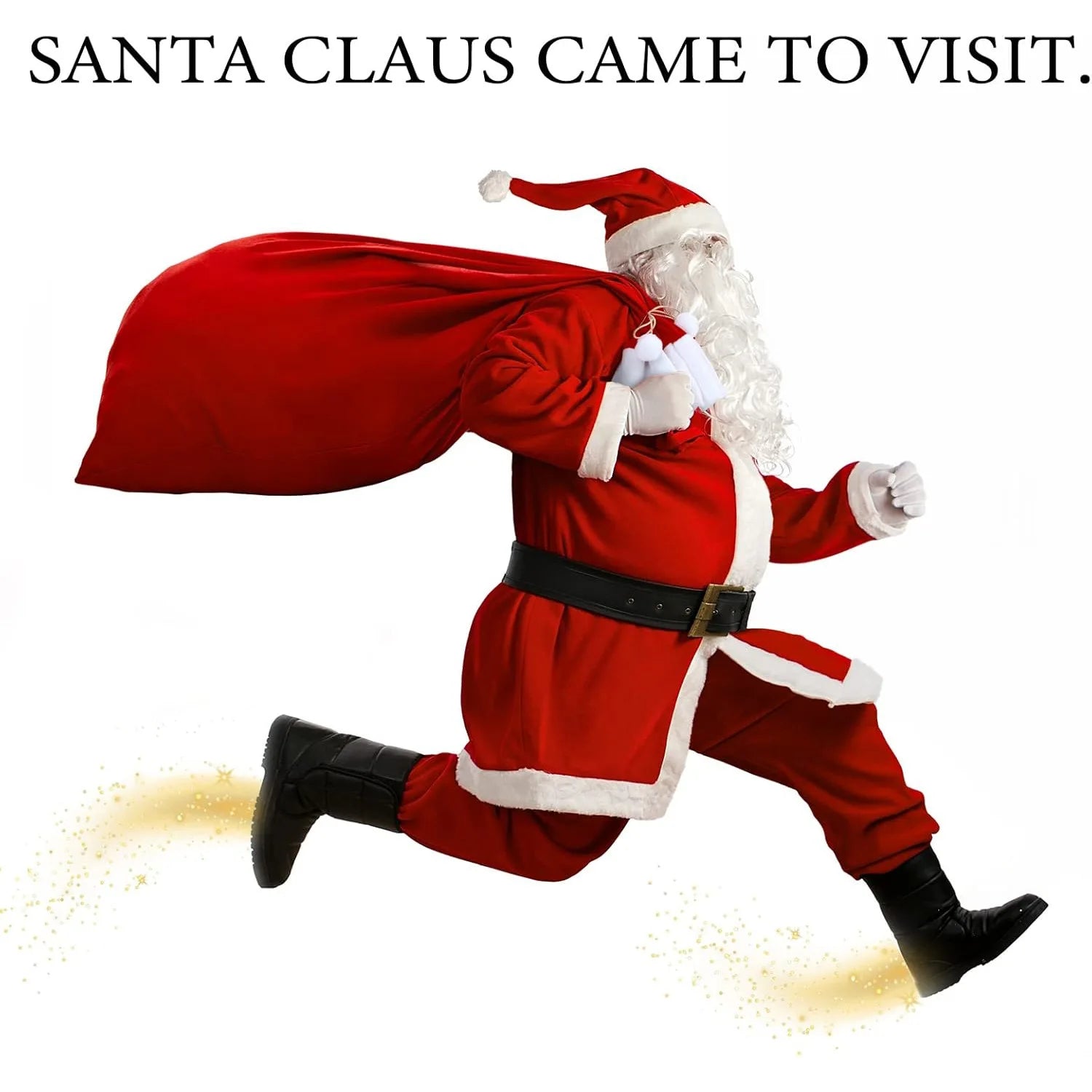 Large Red Velvet Christmas Bag with White Pompom – Fluffy Holiday Gift Storage Pouch for Presents & Festive Organizer