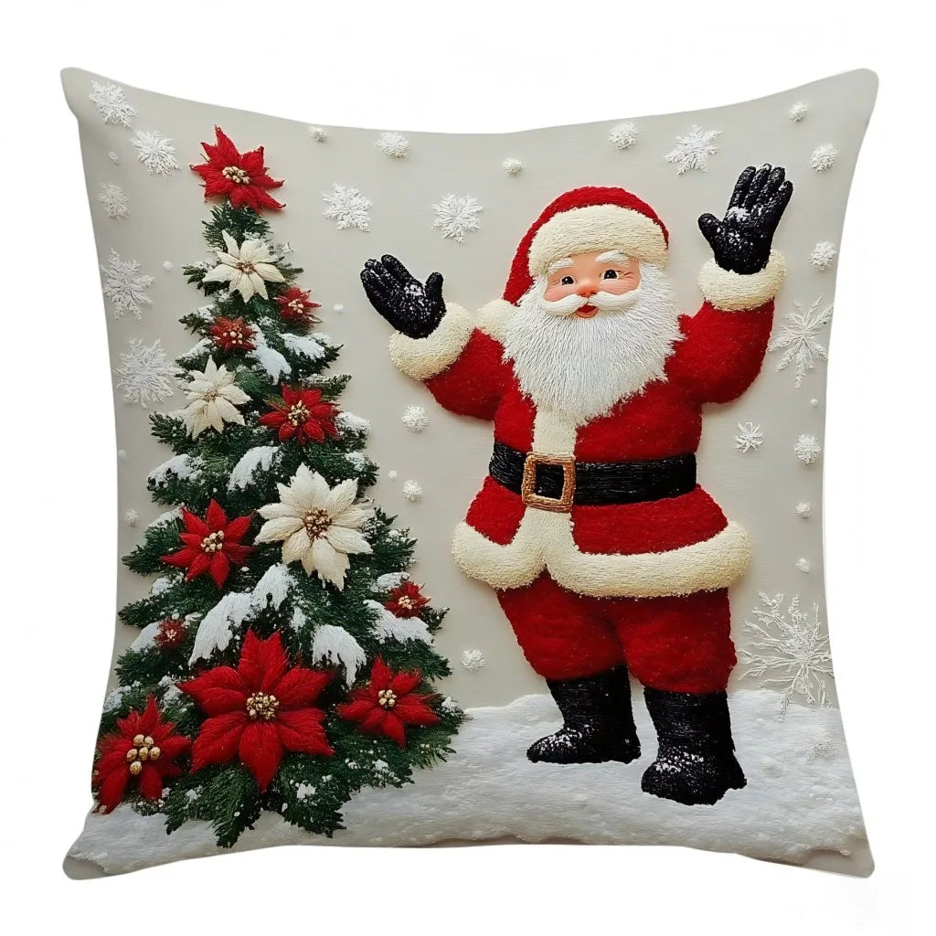 45x45cm Cartoon Christmas Pillow Cover – Elk, Santa Claus, Snowman & Xmas Tree Holiday Cushion Case, Merry Christmas 2025 & Happy New Year 2026 Décor